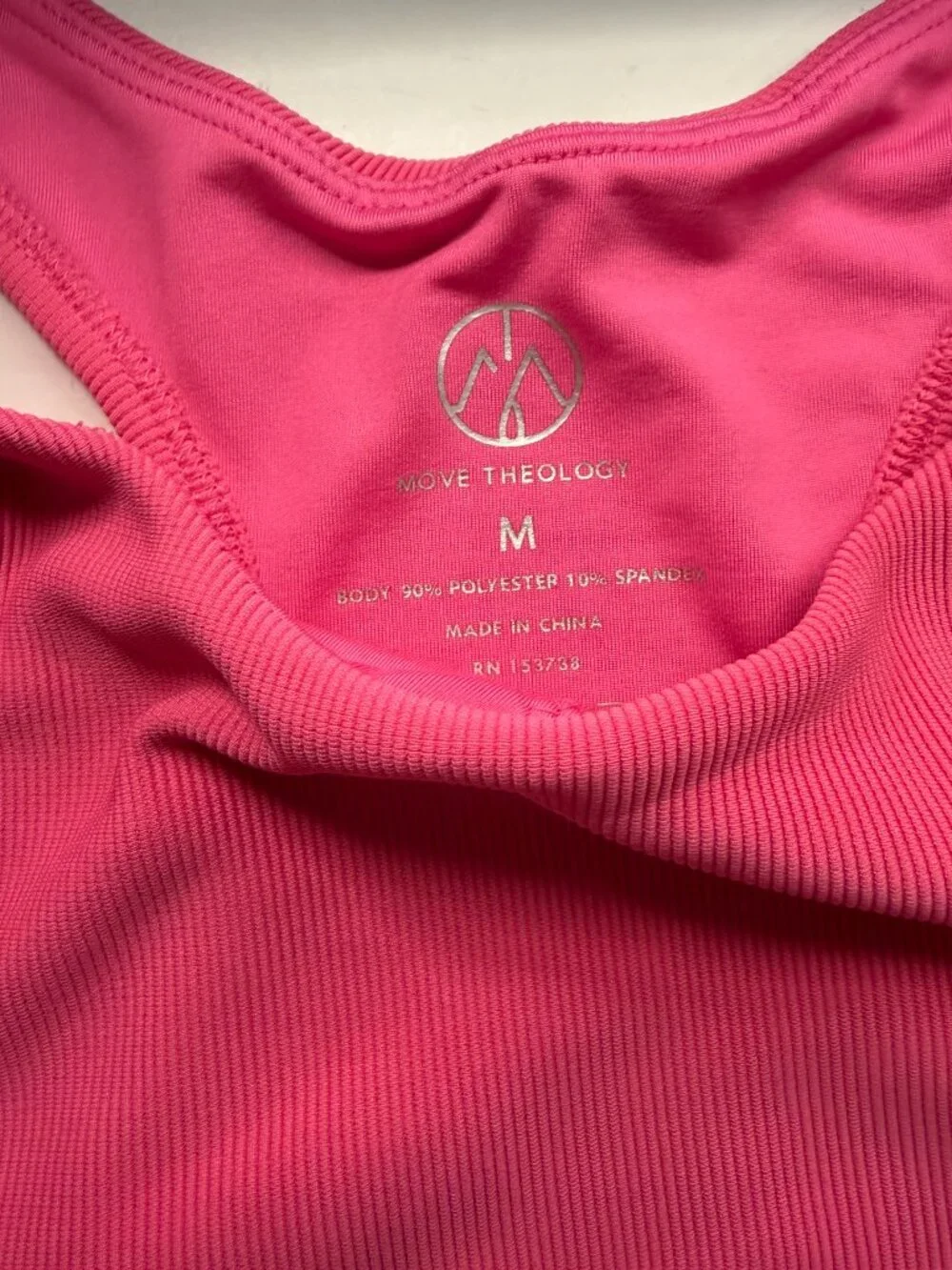 Move Theology Ribbed Bike Short Set Hot Pink Activewear 2-Piece